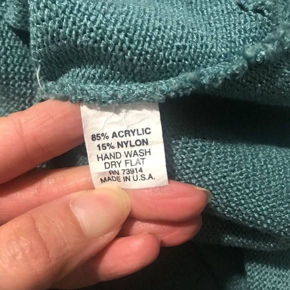 Alfred Dunner Women's Medium Teal Blue Knit Short Sleeve Sweater Crew Neck Scall - Picture 8 of 12